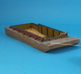 M44 barge shown painted - comes unpainted -contents not included