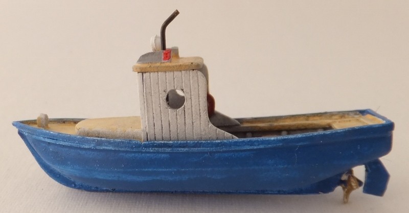 H159-HO 18' Fishing Boat & Cradle kit – full hull – L 2 ½” W ¾” - Sea