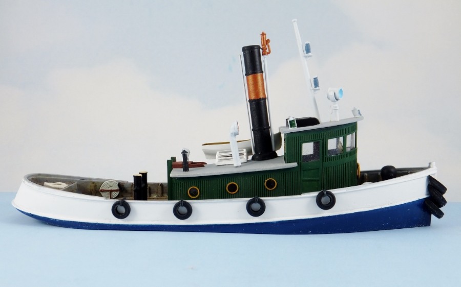 Sea Port kit: H125 53' Harbor Steam Tug, HO Scale, L: 7-1/4” W: 2-1/8”,  qty. 1 - Sea Port Model Works