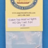 P23 Cabin Top Mast with Lights - metal - HO or N scale -  H: 1-13/16"  (1 pack) - Image 3