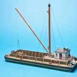 Sea Port kit: H130  73' Open Barge w/Cabin, Mast & Boom Kit - HO Scale - L: 10" W: 3 1/2" - Image 6