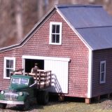 1021-H  Small Cranberry Warehouse.  A Mount Blue HO scale, laser kit.