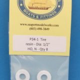 P34-1 Tires - resin - HO or N scale - Dia. 1/2" - 8 in pack - - Image 2