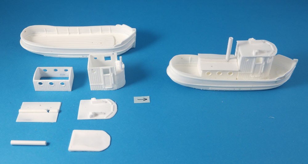 Sea Port kit: H151M44 HO 31' Mighty Little Tug & Barge Kit - resin -  waterline - Easy to assemble! - Tug L: 4-1/4 Barge L: 5-7/8″ - Sea Port  Model Works