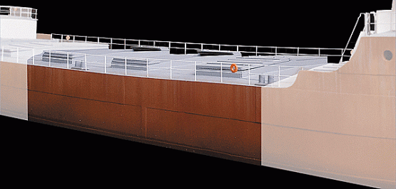 Mid-section Extension- HO Scale kit- HO-1050M  used on Sylvan's HO Great Lakes Freighter Kit - HO=1050