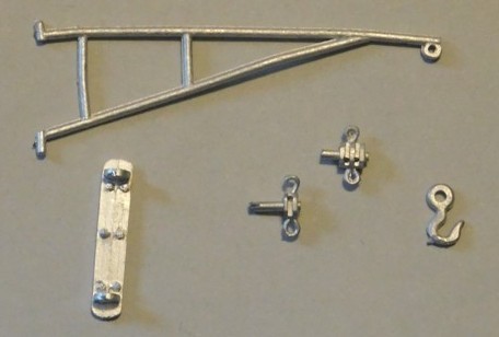 Block & Tackle Swing - O Scale - P332CR - metal - Swing arm - Small crane mounted on the side of a building by a freight door. O-74