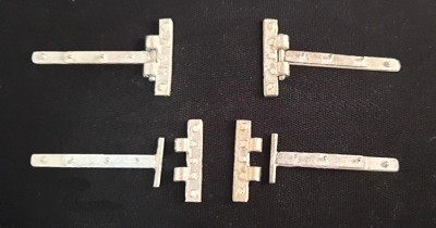 Hinges - O Scale - P323CR - metal -Large working, for engine house doors etc. strap is 7-8 in. 4 pair per pkg - 2 shown - O-51 Hinge Large