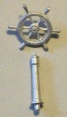 Ship's Wheel and Post - O Scale - P334CR - NEW! - metal Crow O-23 SIZED