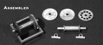 Winch Drum Set - O Scale - P329CR - metal - Heavy duty, 6 pc. set, large gear measures 1.25 in. winch drum measures 2 in. O-39WinchDrumSet