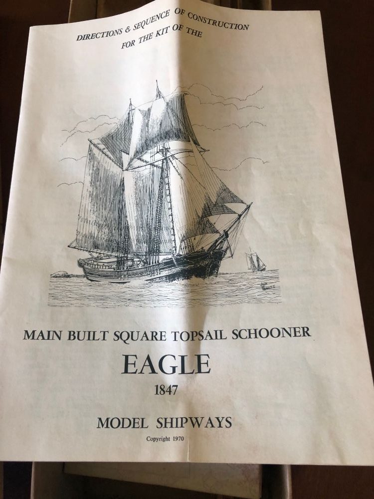 Vintage Eagle main built square top sail Schooner Kit - HO - Shipway Models Bogota NJ - Image 3
