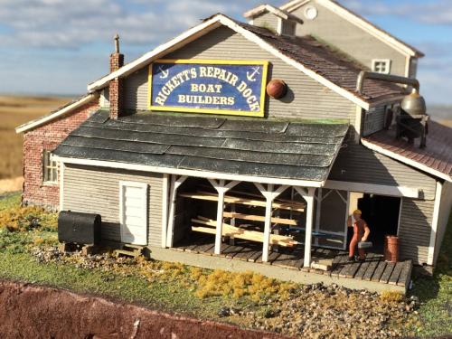 Andy Reynolds Tidewater Wharfs Boat builder Repair Shop Rear of Building