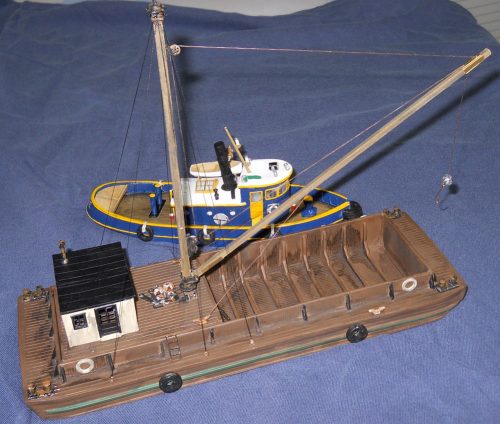 Bob Frederick builds the H130 HO 73' Open Barge with cabin, mast and boom