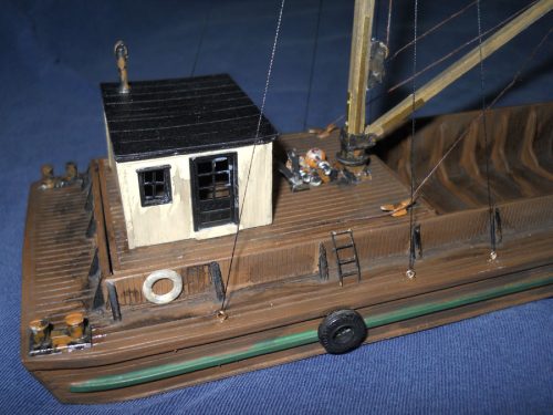 Open Barge showing the cabin