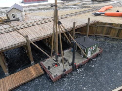 David Lynam builds the H008 HO 42' Derrick Barge kit - on the layout