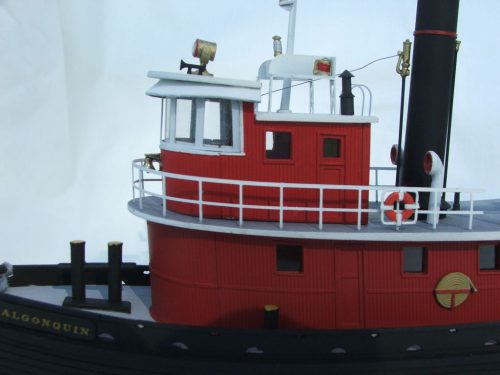 H116 Tug Exeter kit - close-up-left-pilot-house-front-section-