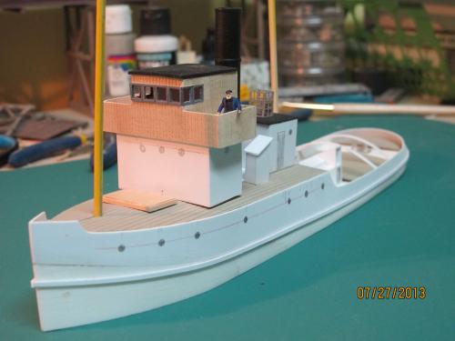 Mockup on workbench ocean salvage tug on Menhaden Hull 1