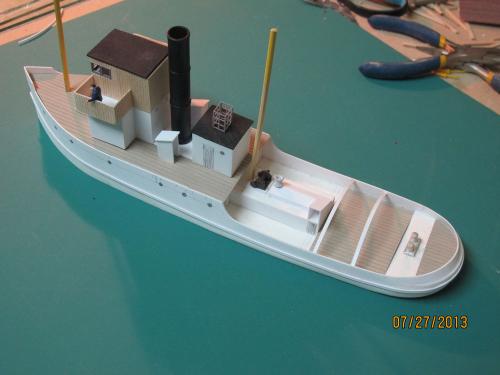 Mockup on workbench ocean salvage tug on Menhaden Hull 2